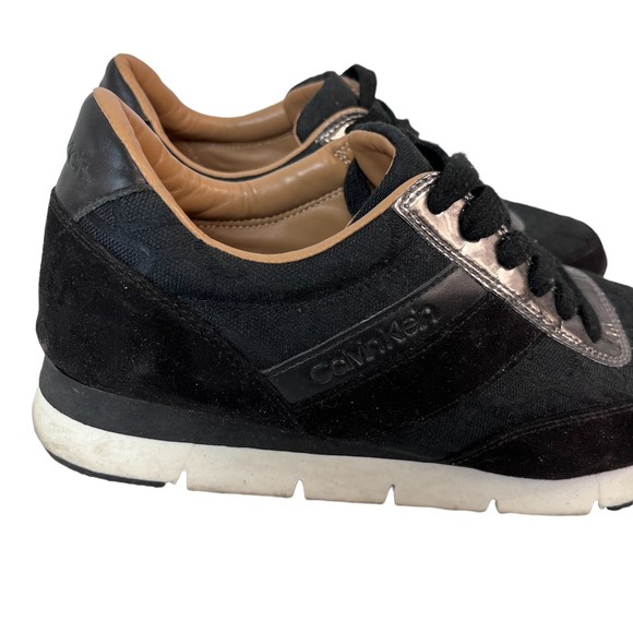 Calvin Klein Womens Tea CK Logo Sneakers Black Size 8 - Picture 4 of 8